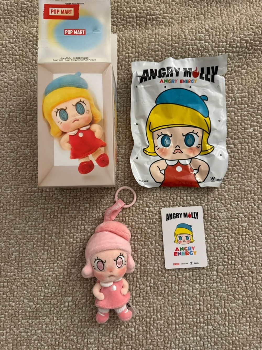 **POP MART ANGRY MOLLY – Pink Edition Plush Keychain 💕😡**